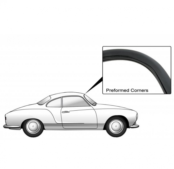 W Karmann Ghia 67-74 Frontscheibendichtung mit Nut Zierleiste Made in Germany vergl. 14384121C,VW Karmann Ghia 56-66 Frontscheibendichtung mit Nut Zierleiste Made in Germany vergl. 143845121